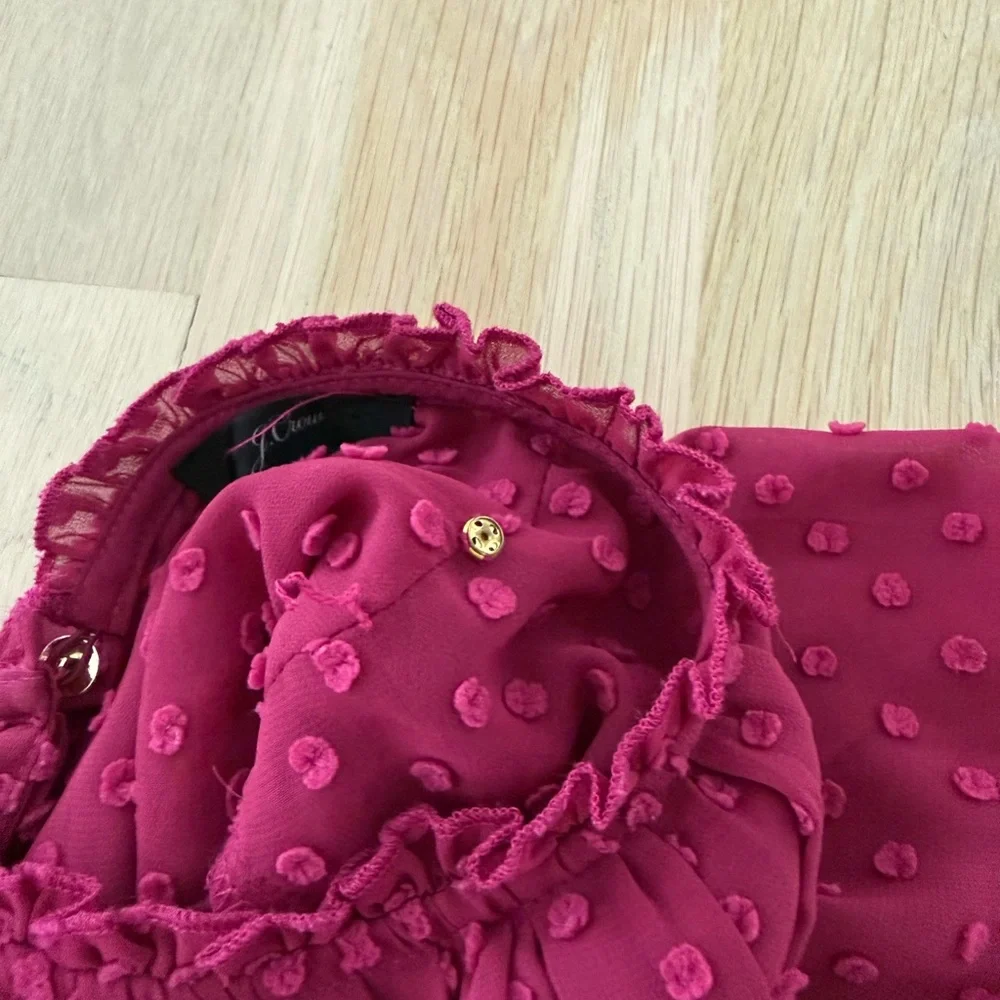 J. Crew Dotted Raspberry Blouse - Picture 10 of 10
